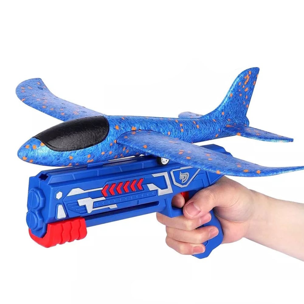 Avião Planador Aeromodelo com Lançador Catapulta Brinquedo