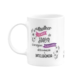 Caneca Dia Da Mulher Exemplo Interior E Alça Branca
