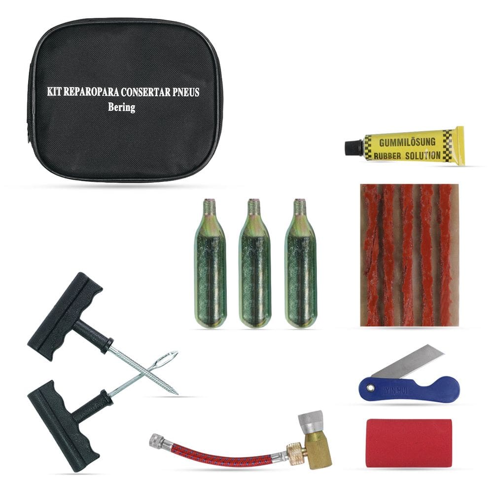 Kit Reparo Pneu Moto C/ 3 Cápsulas Co2 Bering