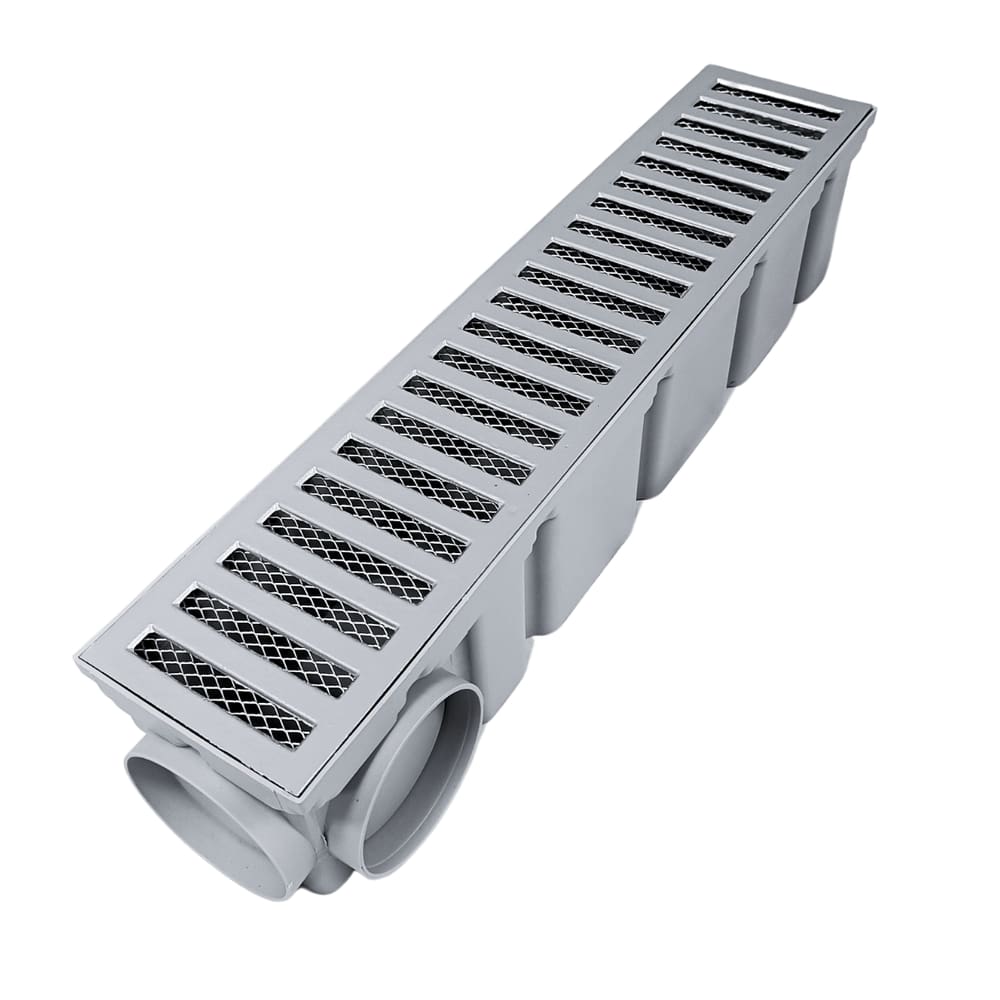 Ralo 10x50 Alumínio Cinza com Cocho Coletor Modular 4 Saídas 75mm