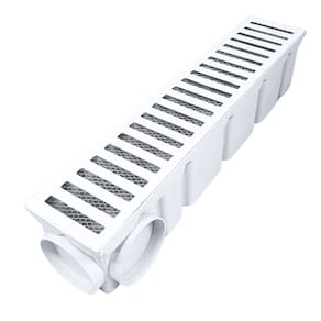 Ralo 10x50 Alumínio Branco com Cocho Coletor Modular 4 Saídas 75mm
