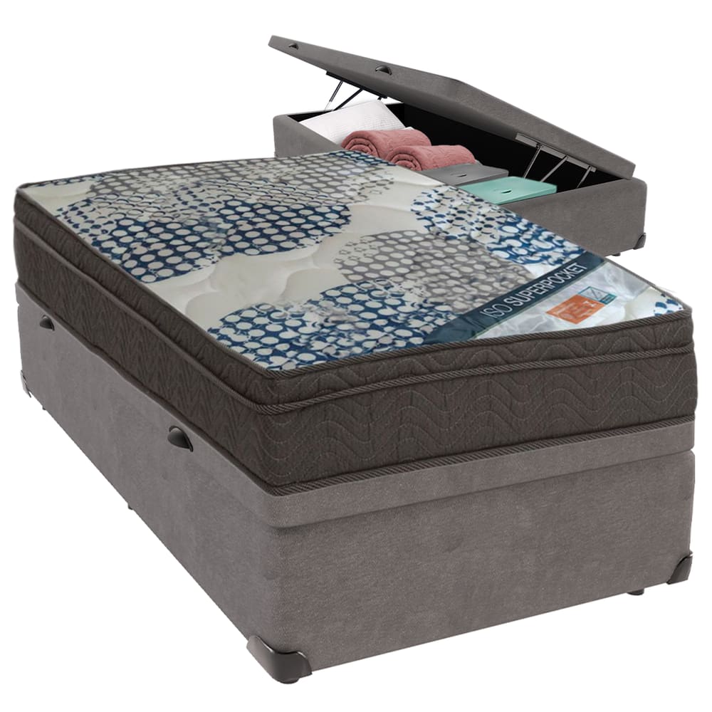 Cama Box Baú Ortobom ISO Solteiro D26 Ortobom