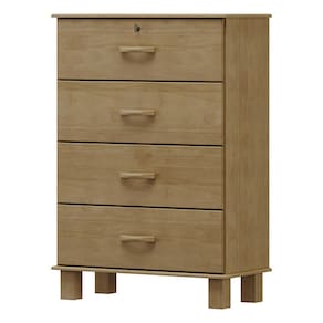 Comoda 4 Gavetas Madeira Maciça 79 cm 1138 Freijo Milani Store