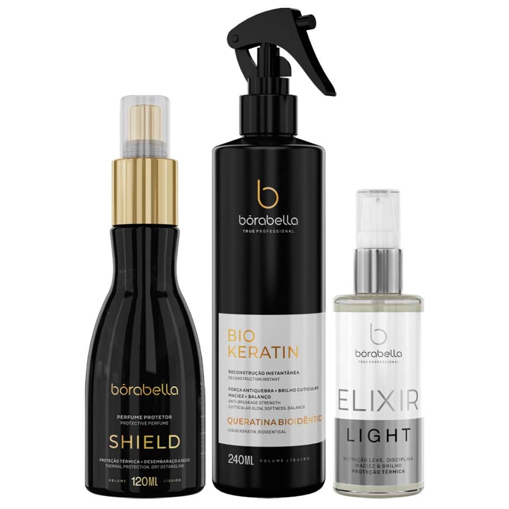 Kit BioKeratin Queratina,Óleo Elixir Light, Shield Bórabella
