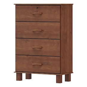 Comoda 4 Gavetas Madeira Maciça 79 cm 1138 Imbuia Milani Store