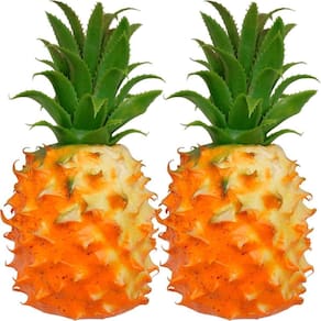 Kit 4 Abacaxi Tropical Isopor Fruta Artificial Enfeite 23cm