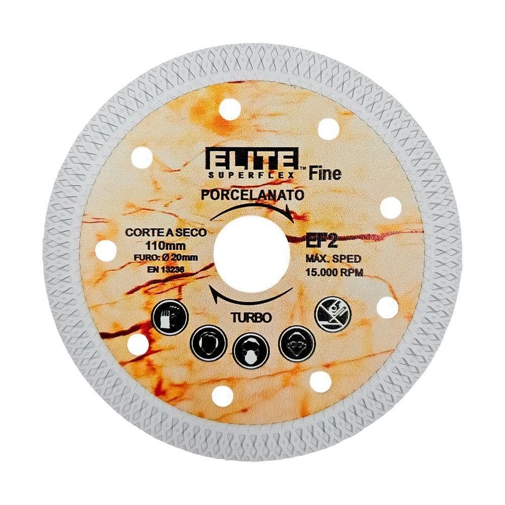 Disco Diamantado Porcelanato 110mm Máx Rendimento Com Rede