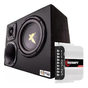 Caixa Trio 8 Corneta Tweeter Exclusive Módulo Taramps Ts 400