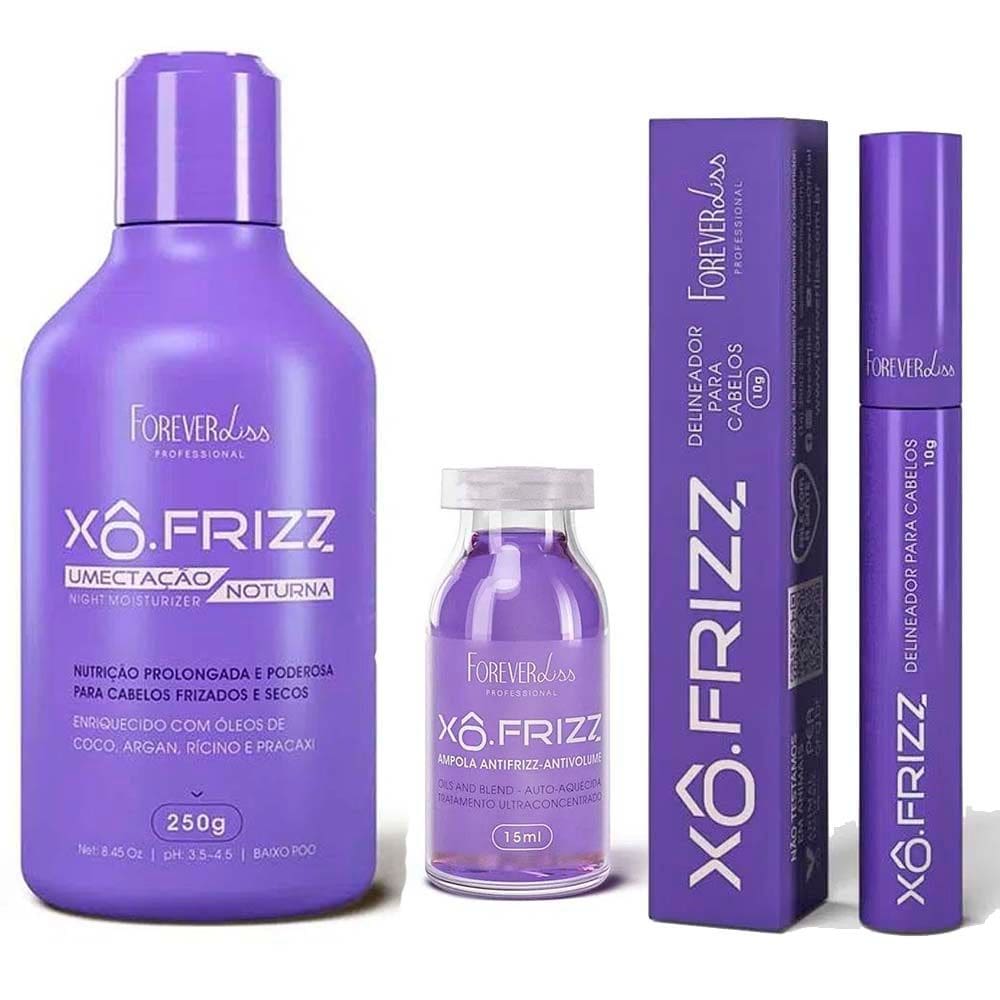 Kit Umectação, Ampola e Modelador Xô Frizz Forever Liss