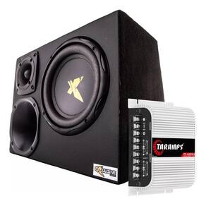 Caixa Trio 8 Corneta Tweeter Exclusive Módulo Taramps Ts 400