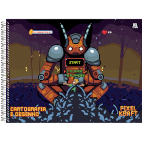 Caderno Desenho 60 Folhas Pixel Kraft Animativa 3609