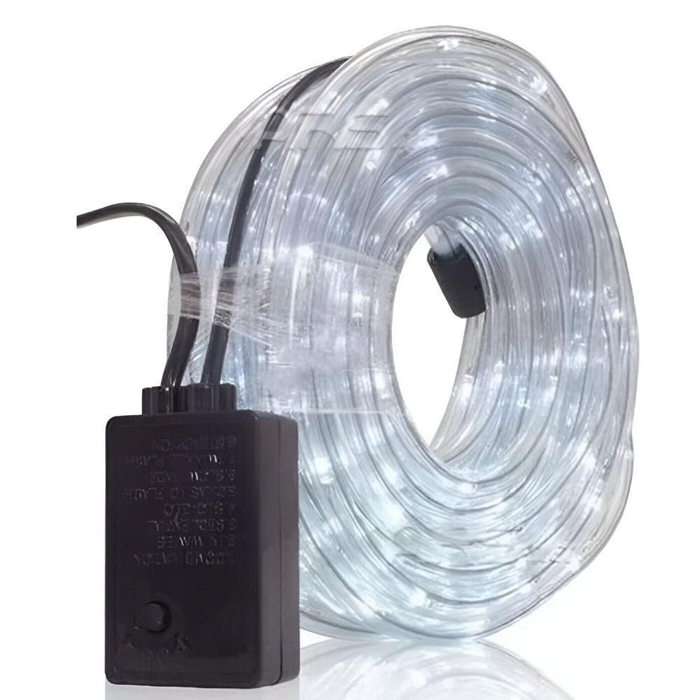 Mangueira Rolo Pisca Led Luzes Fria 8 Funções Verde 10m 220v