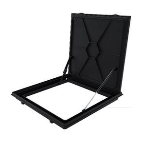 Tampa Casa Maquina 75x75cm Com Rebaixo Para Alumínio Preta
