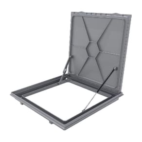 Tampa Casa Maquina 80x80cm Com Rebaixo Para Alumínio Cinza