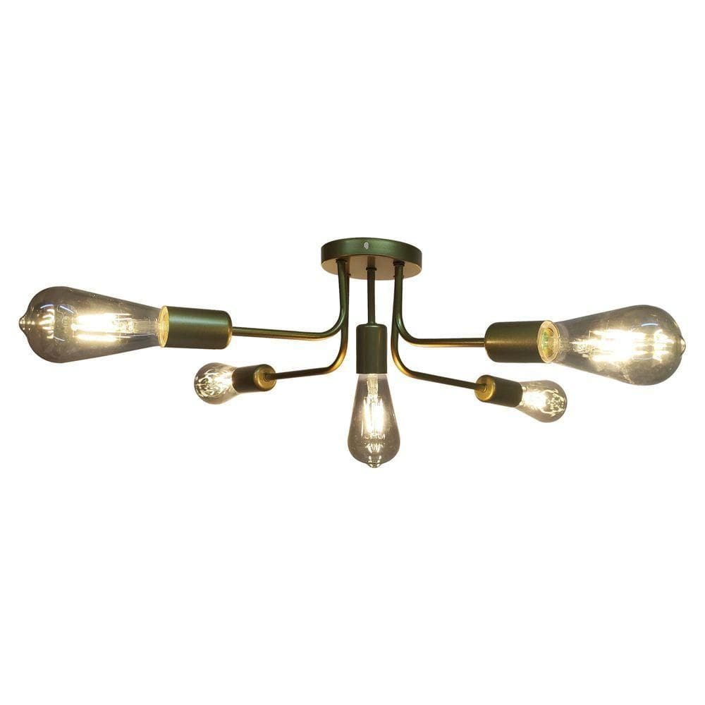 Lustre Sputnik Com 5 Lampadas Candelabro Luminaria Sala Recepçao Ambiente Bivolt