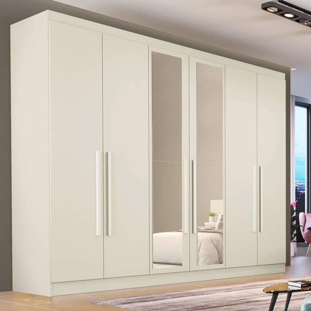 Guarda Roupa Espelho 6 Portas 6 Gavetas Oslo Made Marcs