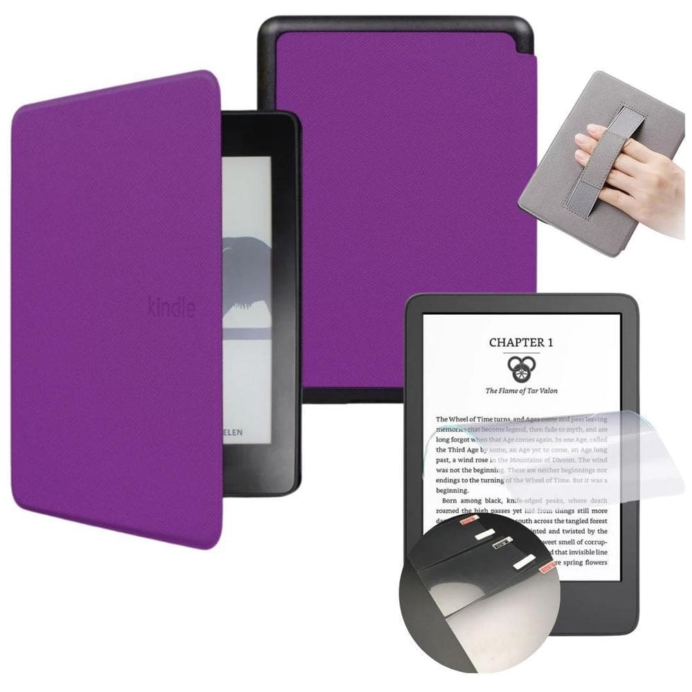 Capa C Alça Para Kindle Paperwhite 7 Sa568B + Pel. Plastico