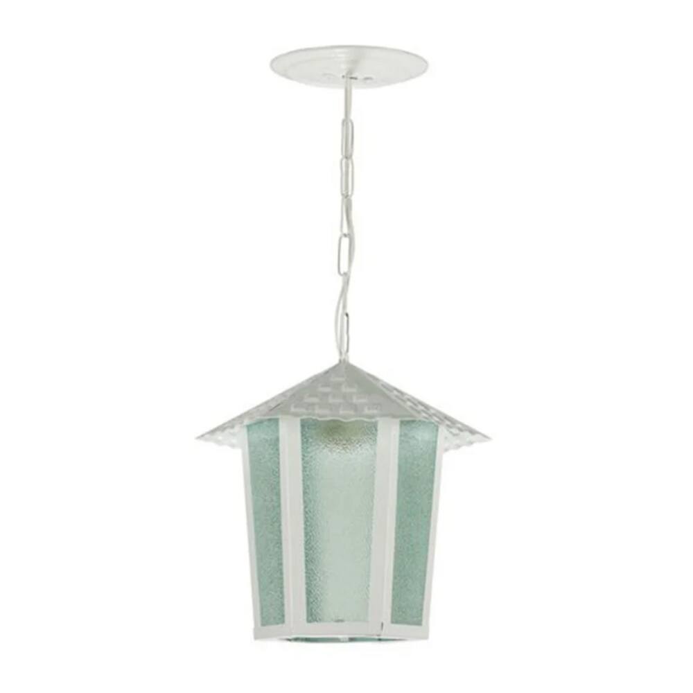 Luminária Pendente Colonial Quadrado Branco Vidro Pontilhado Blumenau Iluminação