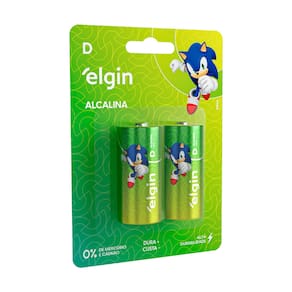 Pilha Alcalina "D" Elgin