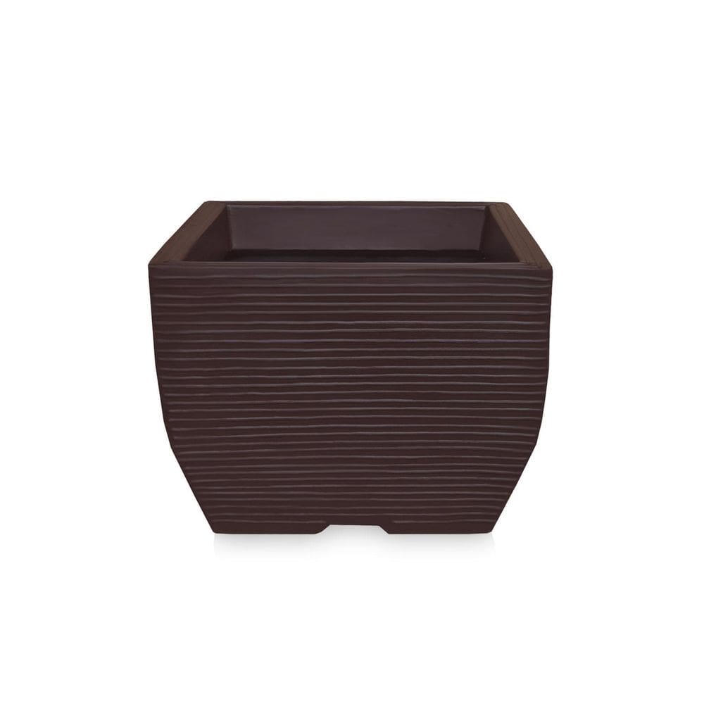 Vaso De Planta Quadrado Decorativo Polietileno 30X40 M Café