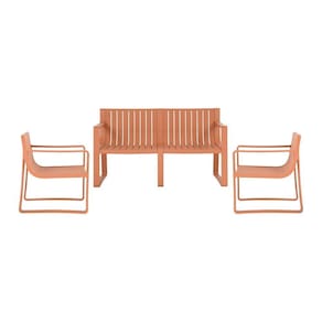 Conjunto Para Jardim com um Sofá e Duas Poltronas Verte Eco Pêssego
