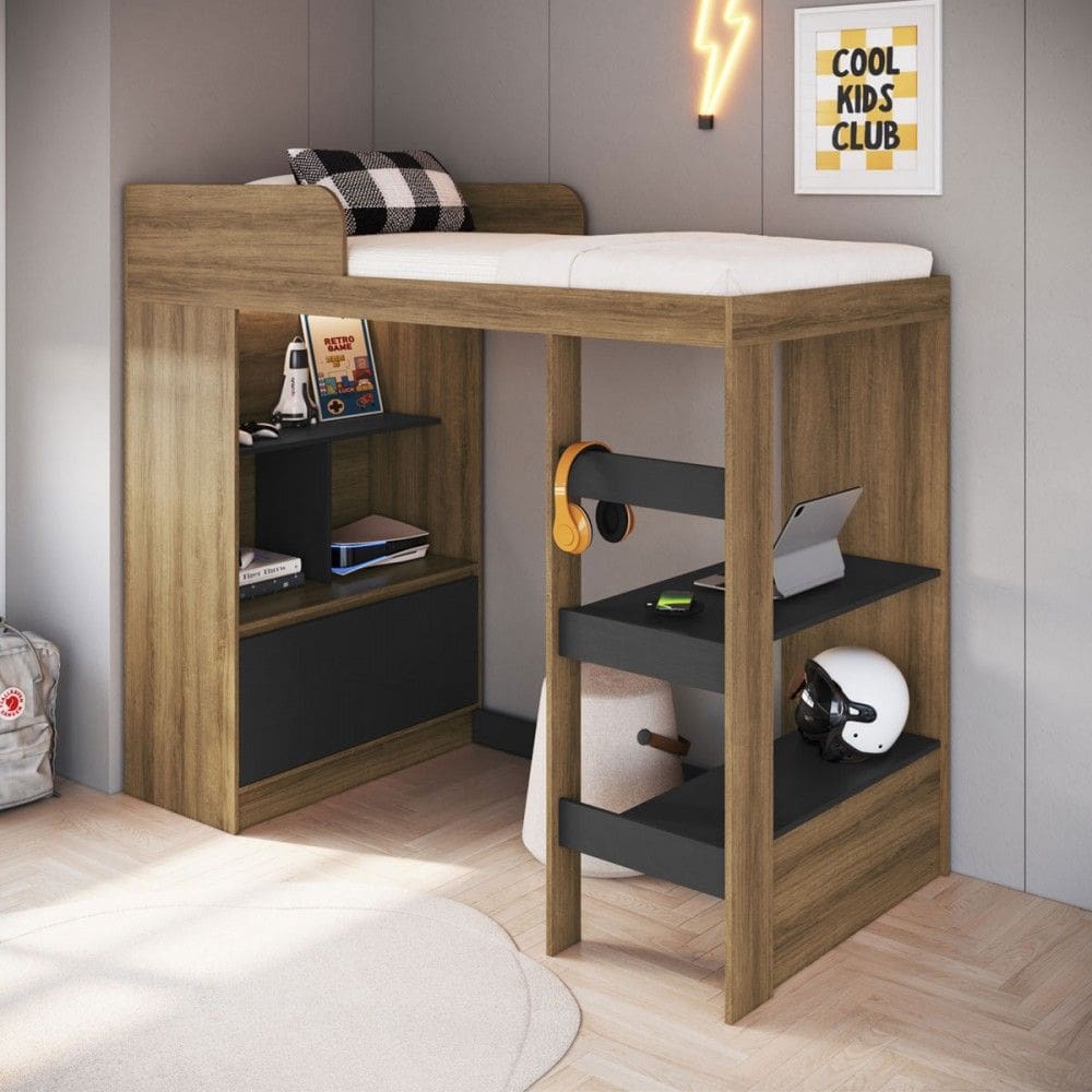 Cama Infantil Multifuncional Amsterdam 1 Porta Marrom - Art In Móveis