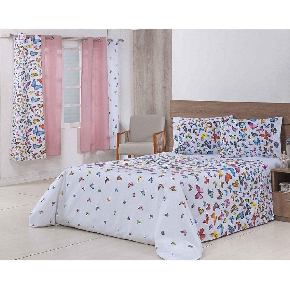 Jogo Lençol 4 Peças Cama Viúva 1,88Mx1,28Mx25Cm 100% Algodão