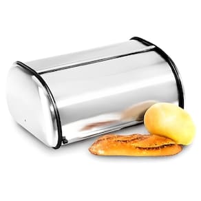 Porta Pão em Aço Inox e Plástico 35cm