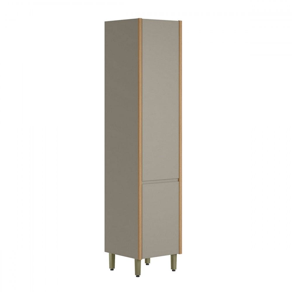 Paneleiro Allure 2 Portas 100% Mdf Jequitibá/Gris Fosco - Linea Brasil
