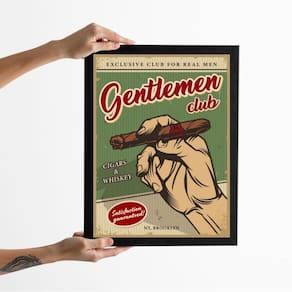 Quadro Vintage Charuto - Gentlemen Club 24X18Cm