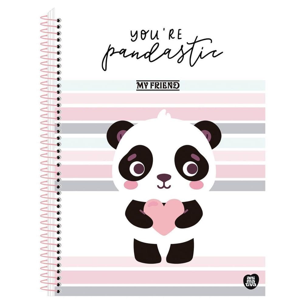 Caderno My Friend Panda Universitário Escolar 1 Matéria