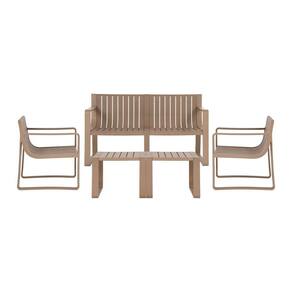 Conjunto Para Jardim com um Sofá, Duas Poltronas e Duas Mesas de Centro Verte Eco Café