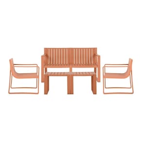Conjunto Para Jardim com um Sofá, Duas Poltronas e Duas Mesas de Centro Verte Eco Pêssego