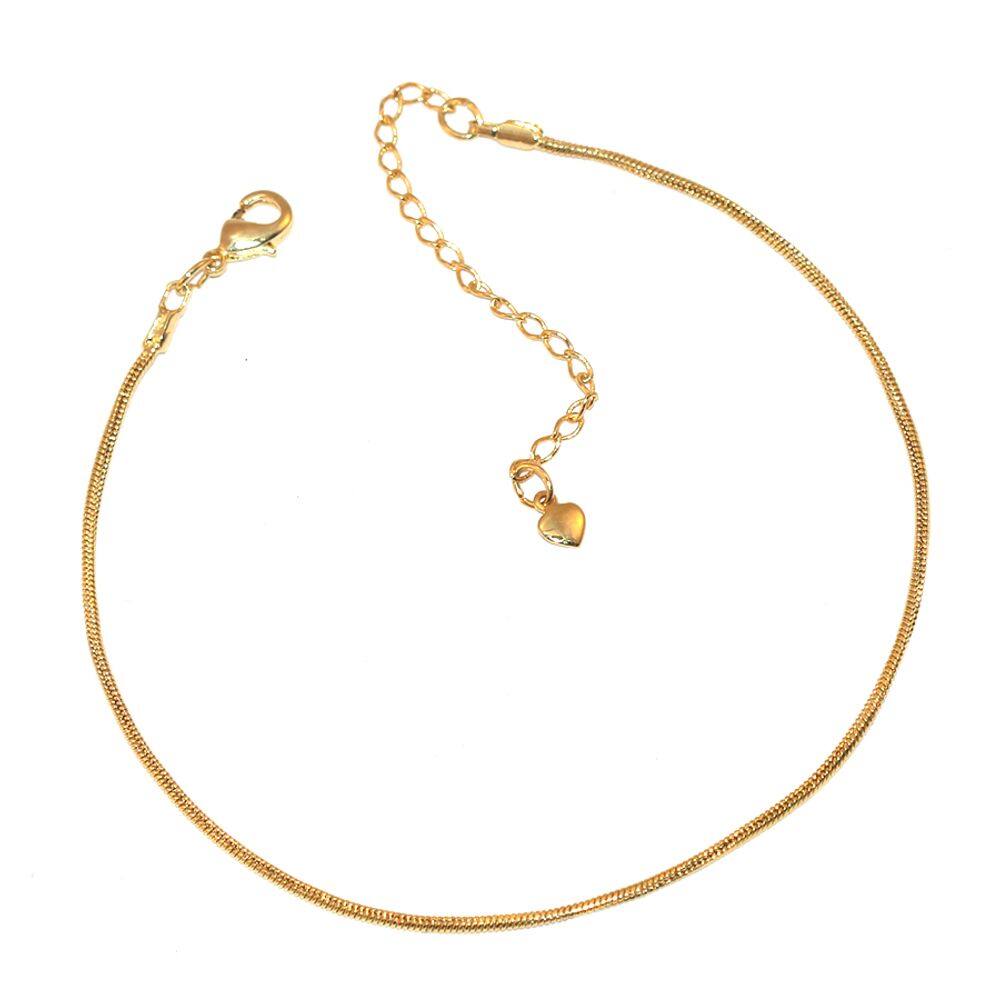 Pulseira Unissex Rabo De Rato Folheado Ouro 18k