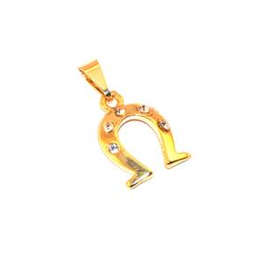Pingente Ferradura Country Cavalo Folheado Ouro 18k