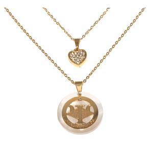 Colar Cordão Duplo Recursos Humanos Folheado Ouro 18k