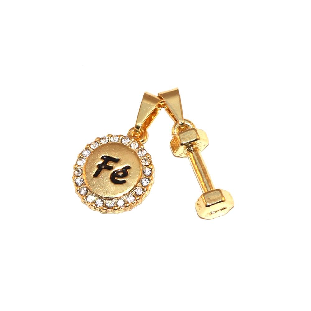 Pingente Peso Halter Fé Foco Folheado Ouro 18k
