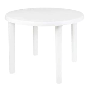 Mesa Plástica Redonda 71 x 91cm Desmontável Branca MOR