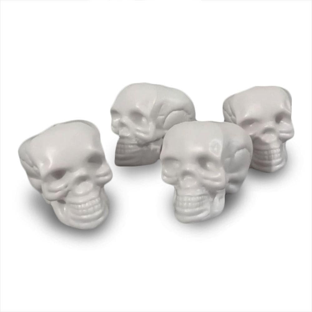 Mini Caveiras De Halloween Brancas - 4 Unidades