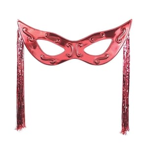 Máscara Decorativa Grande Com Chicote Festa Carnaval Cor Vermelho