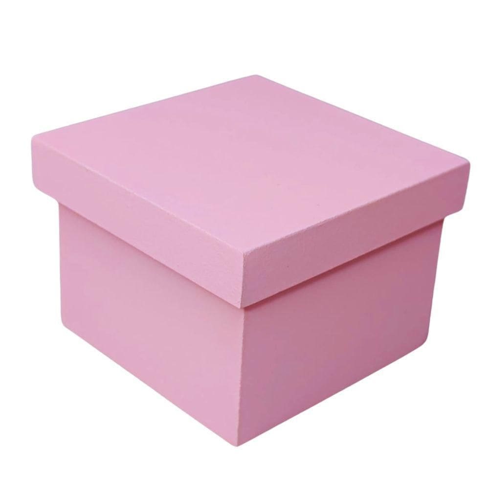 Caixa Pequena Para Lembrancinhas Em Mdf (7x7x5,5) Rosa