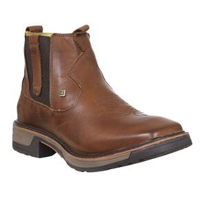 Botina Masculina Marrom Bico Quadrado Zebu 37968
