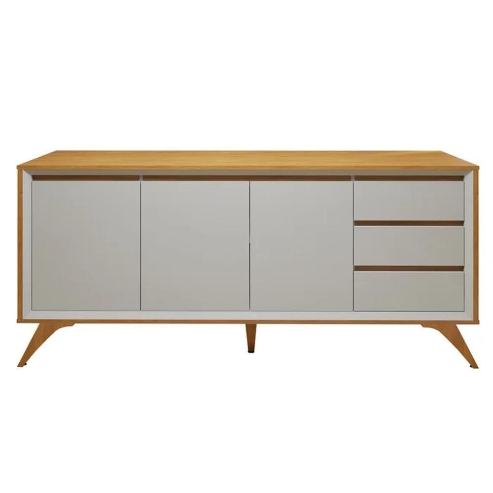 Buffet Piazza 3 Portas 3 Gavetas Mavaular Off White Naturalle