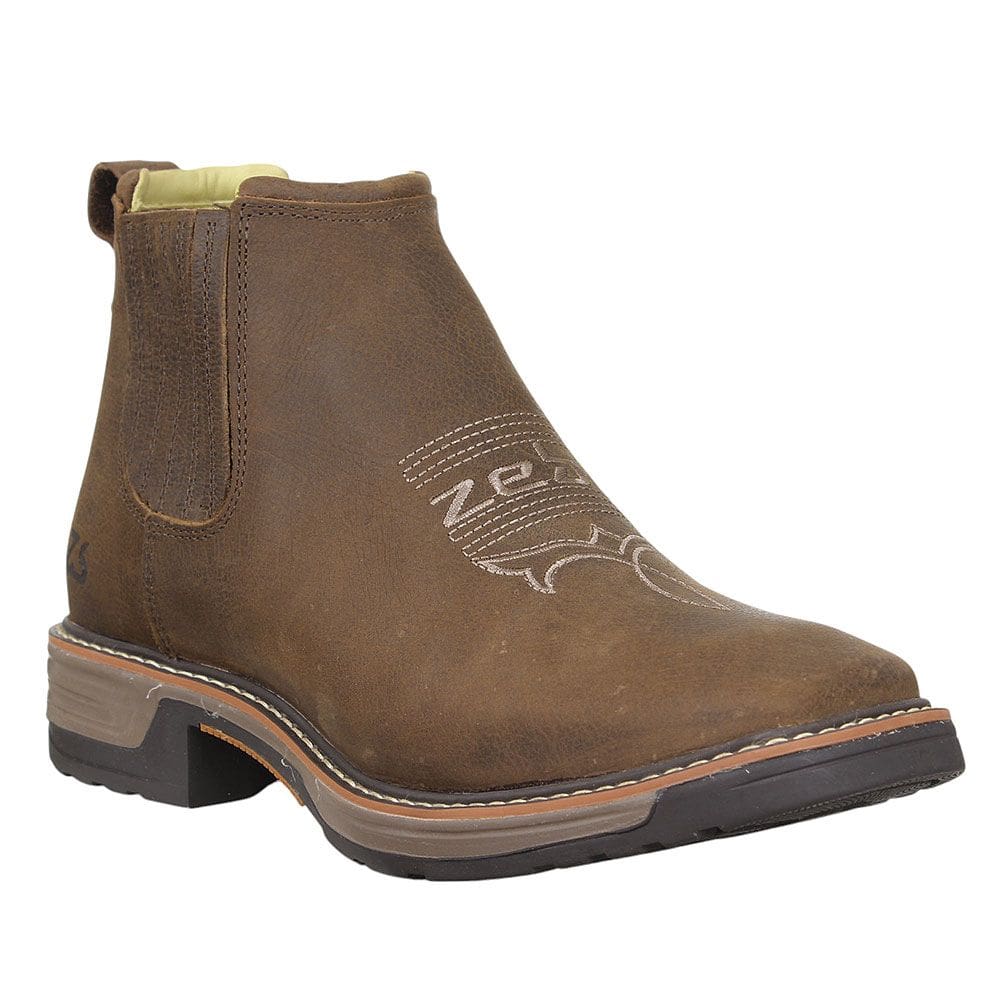 Botina Masculina Marrom Bico Quadrado Zebu 37959