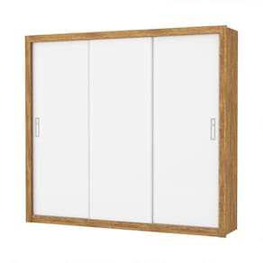 Guarda Roupa Roupeiro Ilhéus 3 Portas De Correr 4 Gavetas Carioca Cinamomo Branco