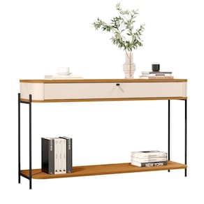 Aparador De Sala Aparador Para Sala Buffet 1 Gaveta - Off White Nature Preto Off White Nature Preto