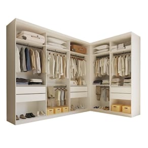Closet França Com 2 Módulos E 6 Gavetas MinastexBranco