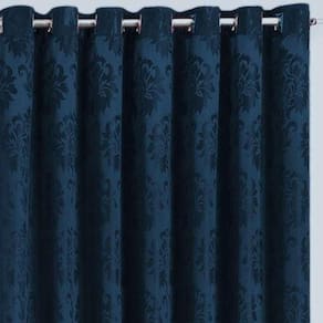 Cortina Jacquard 4,00x2,50 Para Varão Simples Azul