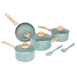 Jogo De Panelas Antiaderente Ceramic Life Botanika 6 Peças Verde Indução Brinox