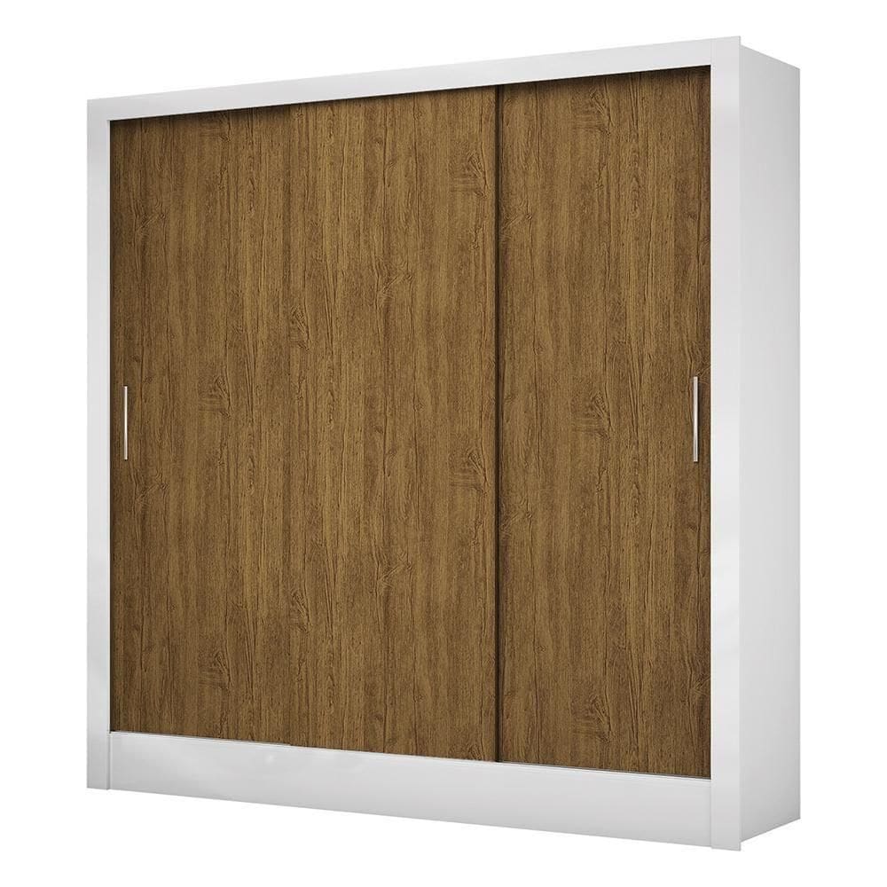 Guarda Roupa Roupeiro Dubai 3 Portas De Correr 3 Gavetas Carioca Branco Cinamomo